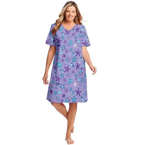 Dreams & Co. Plus Size Print Sleepshirt - 1 of 4