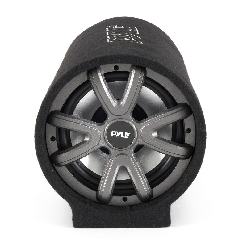 Pyle PLTAB101 Car Audio 10" 500W Carpeted Subwoofer Tube Speaker Enclosure Sound System with Rear Vented Design and 2 Inch Aluminum Voice Coil, Black, 4 of 7