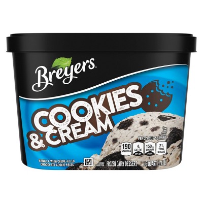 Breyers Cookies & Cream Frozen Dairy Dessert With Chocolate Cookies - 48oz