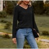Coolmee Womens V Neck Long Sleeve Shirt Fall Fashion Tops Tunic Dressy Casual Sweater Clothes Cute Trendy Work Outfits - 3 of 4