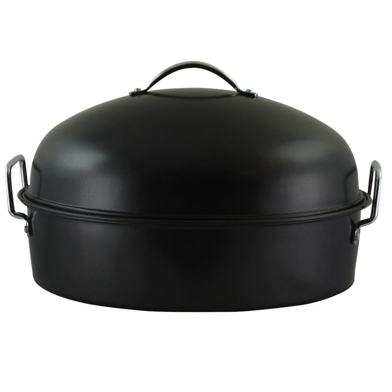Gibson Home Kenmar High Dome Oval Roaster Set in Black, 3 of 5