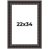 PosterPalooza | 3.5" Wide Ornate Black Picture Frame - UV Acrylic, Foam Board Backing, Hanging Hardware - 2 of 4