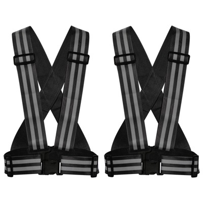 Unique Bargains Reflective Vest Adjustable 360 Degree High Visibility Safety Vest Band for Cycling Running Walking
