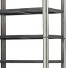 HomeRoots 32" Dark Brown Solid Wood and Mirrored Glass Four Tier Bookcase with Three Drawers - 4 of 4