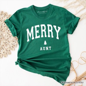 Merry Aunt Retro Christmas T-Shirt, Matching Family Holiday Tee | OrnamentallyYou - 1 of 4