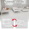 TIRAMISUBEST Heavy Duty Twin over Twin Bunk Bed - Solid Steel Frame, Noise Reducing, Safety Guardrails, No Box Spring, White - 3 of 4