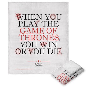 Warner Bros. Game Of Thrones Win Or Die Silk Touch Throw Blanket 50x60 Inches - 1 of 4