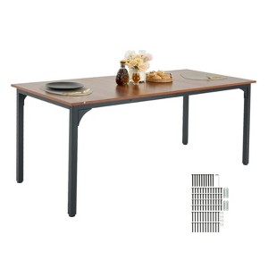 VEVOR Rectangle Dining Table, 71 inch Length Large Wood Tables for 6-8 Person, Farmhouse Dinner Furniture, with Iron Legs,(Only Table) Brown - 1 of 4