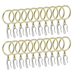 Unique Bargains Metal Drapery Eyelet Sliding Shower Curtain Hook Rings 28 Pcs - 1 of 4