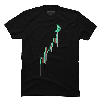 Men's Design By Humans Crypto Trading Hodl Vintage Stock Chart To The Moon By MiuMiuShop T-Shirt