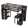 TIRAMISUBEST Twin Size Loft Bed with 4 Storage Drawers, Bulit-in Desk and Stairs, Wooden Loft Bedframe with Shelves and Storage Staircase - 3 of 4