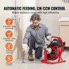 VEVOR Drain Cleaner Machine 50FT x 3/10 Inch, Auto Feed Sewer Snake Auger, Electric Drain Cleaning Machine with 4 Cutters, Red - 3 of 4