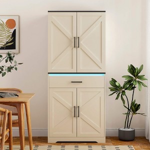 ORRD Modern wooden cabinet with sturdy frame. Fits living room, entryway, bedroom, hallway & office. Features LEDs and a drawer. - 1 of 4