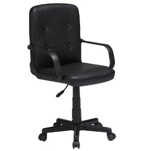 VECELO Home Office Desk Chair with Armrests, Mid Back Adjustable Height - 1 of 4