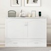 NicBex Full Size Murphy Bed 80.5" Wooden Frame Murphy Bed Cabinet Morden Hideaway Wall Bed with USB Ports for Living Room - 4 of 4