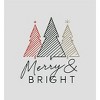 Merry & Bright Christmas Tree Line Art Women's Crew Neck Short Sleeve Crop Tee - 2 of 3