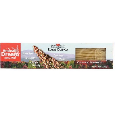 Andean Dream Quinoa Pasta Organic Spaghetti 8 oz Box.