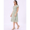 Allegra K Women's Summer V Neck Short Sleeve Boho Floral Print Long Midi Dress - 4 of 4