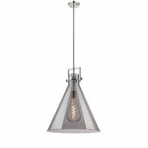 Newton Cone - 1 Light Stem Hung Pendant In Industrial Style-22.75 Inches Tall and 18 Inches Wide - 1 of 1