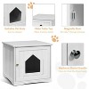 LunaLulinlk A-White Indoor cat house with lid, hidden litter box fence, cat furniture cabinet with lid - 4 of 4