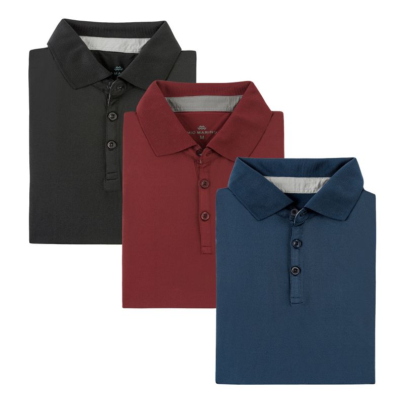 Mio Marino - Designer Golf Polo Shirt - 3 Pack, 3 of 9