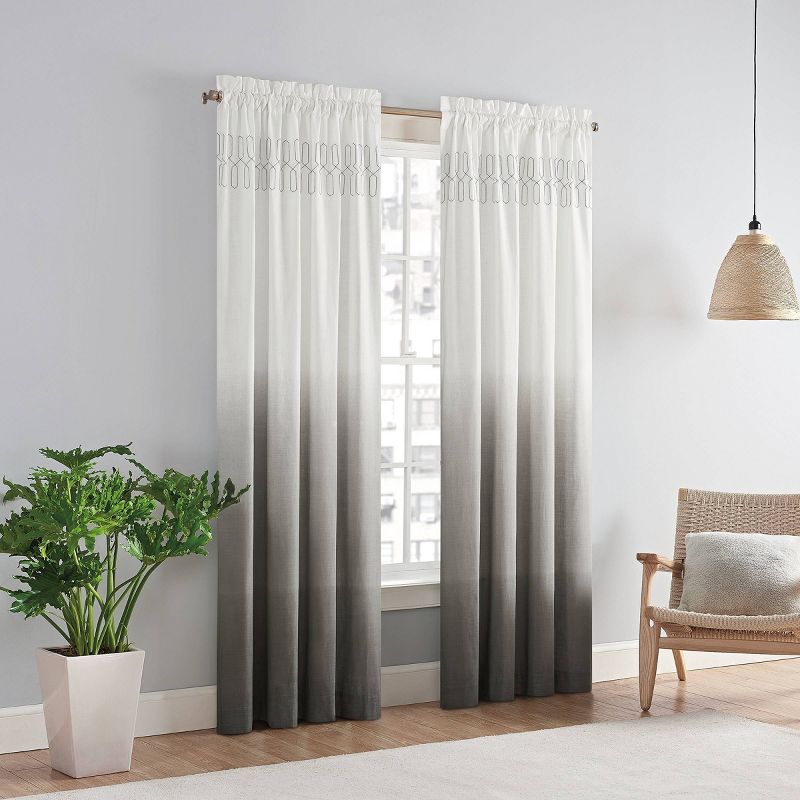 Arashi Ombre Embroidery Light Filtering Curtain Panel - Vue, 4 of 19