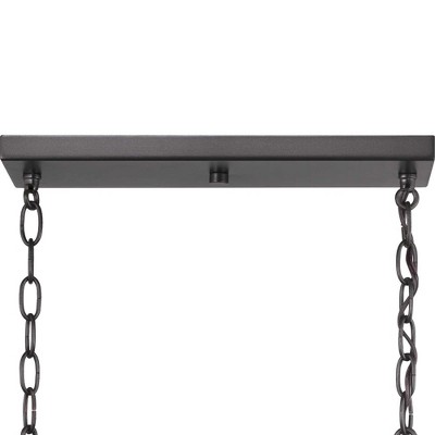 Blakely Graphite and Brass 6-Light Linear Chandelier