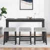 4-Piece Bar Height Dining Set with Power Outlet and Ergonomic Stools - 3 of 4
