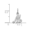 Black Bow Jewelry 14k White Gold, Sadie Collection, Mini Satin Script Initial M Charm - 4 of 4