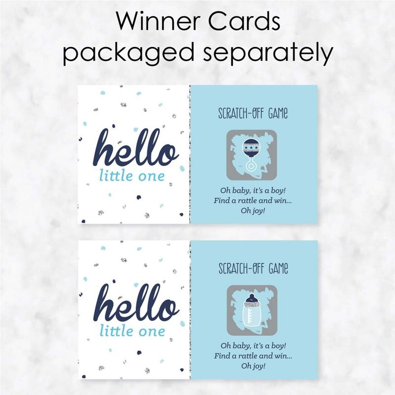Big Dot of Happiness Hello Little One - Blue and Silver - Boy Baby Shower Game Scratch Off Cards - 22 Count, 3 of 7