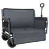 FURNIinspire Outdoor Serving Carts 3-in-1 Convertible Folding Wagon Cart Bench Seat Storage 500lbs Heavy-Duty Utility Wagon, Gray, 37"*24.02"*40.94" - 4 of 4