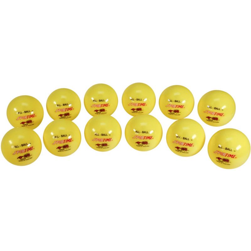 Sportime Inflatable All-Balls, Multi-Purposes, 3 Inches, Yellow, Set of 12, 1 of 2