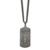 Black Bow Jewelry Mens Stainless Steel Antiqued Brushed Phoenix Dog Tag Necklace, 22 In - 2 of 4