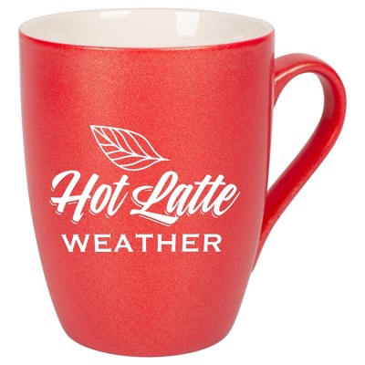 Elanze Designs Hot Latte Weather Crimson Red 10 ounce New Bone China Coffee Cup Mug