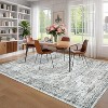 Washable Floral Runner Rug - Ultra-Soft Vintage Print Stain-Resistant Carpet Easy-Clean Distressed Floor Mat for Hallway Laundry Room Bedroom - 3 of 4