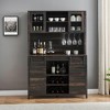 70'' Tall Farmhouse Coffee Bar Cabinet, Kitchen Hutch Storage with Sliding Barn Door - 4 of 4