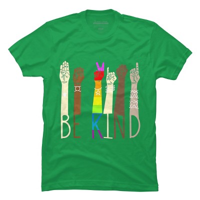 Adult Design By Humans Pride Be Kind Sign Language By Avocato T-Shirt