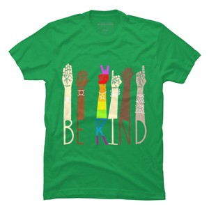 Adult Design By Humans Pride Be Kind Sign Language By Avocato T-Shirt - 1 of 2