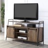 60" Rashawn TV Stand for TVs up to 58" Rustic Oak/Black Finish - Acme Furniture: Industrial Style with Sliding Barn Doors & Open Shelf - 2 of 4