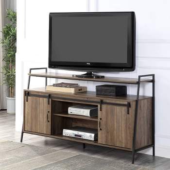 60" Rashawn TV Stand for TVs up to 58" Rustic Oak/Black Finish - Acme Furniture
