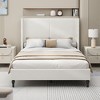 Queen Size Bed Frame with 55.5" High Back Upholstered Headboard for Bedroom or Apartment - 2 of 4