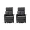 Set of 2 Gina Mid-century Power Remote Recliner with Metal Base  | ARTFUL LIVING DESIGN - 2 of 4