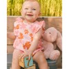 Deux par Deux Girl Printed Muslin Romper Pink and Coral Flowers - 4 of 4