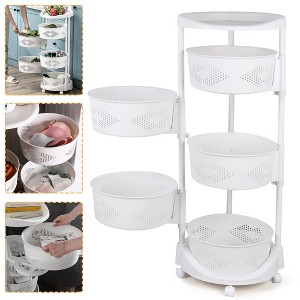 YIYIBYUS 5 Tiers Rotating Shelf Household Storage Rack with Wheels For Kitchen - 1 of 4