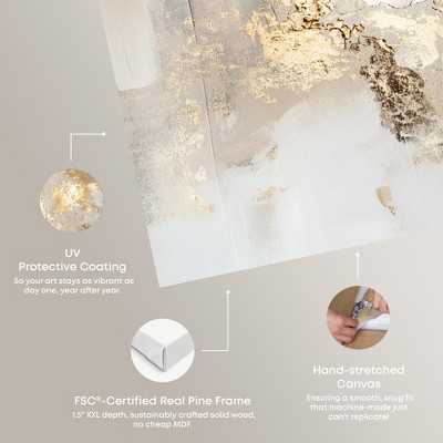 Sands of Time Gold and Beige Abstract Canvas Wall Art