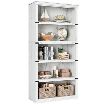3 Tier Bookcase, Farmhouse Book Shelf with Storage