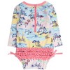 RuffleButts Baby Girls Tropical Long Sleeve UPF50+ One Piece Rash Guard - Beach Day, 3T - 2 of 4