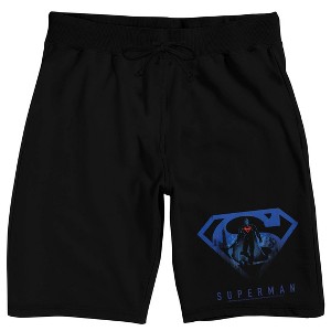 Superman Classic Logo Men's Black Graphic Sleep Shorts - 1 of 4
