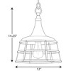 Progress Lighting Bastille Collection 1-Light Mini-Pendant, Steel, White Finish, Country Basket Shade - 2 of 4