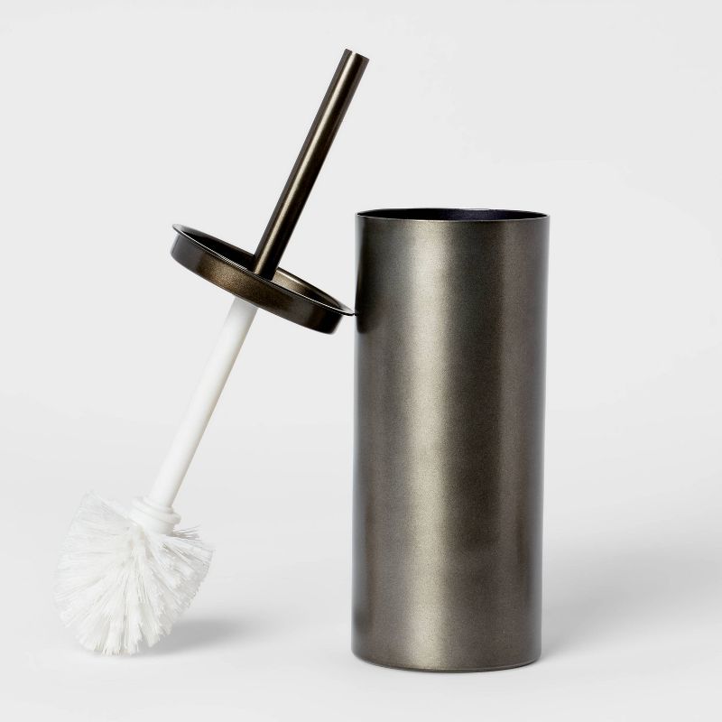 Aluminum Toilet Brush and Holder Set with Aged Metal Finish Gray - Threshold&#8482;, 4 of 6